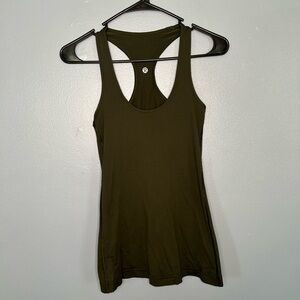 Lululemon dark olive green athletic tank top